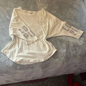 PINK Victoria's Secret Cream Long Sleeve Top